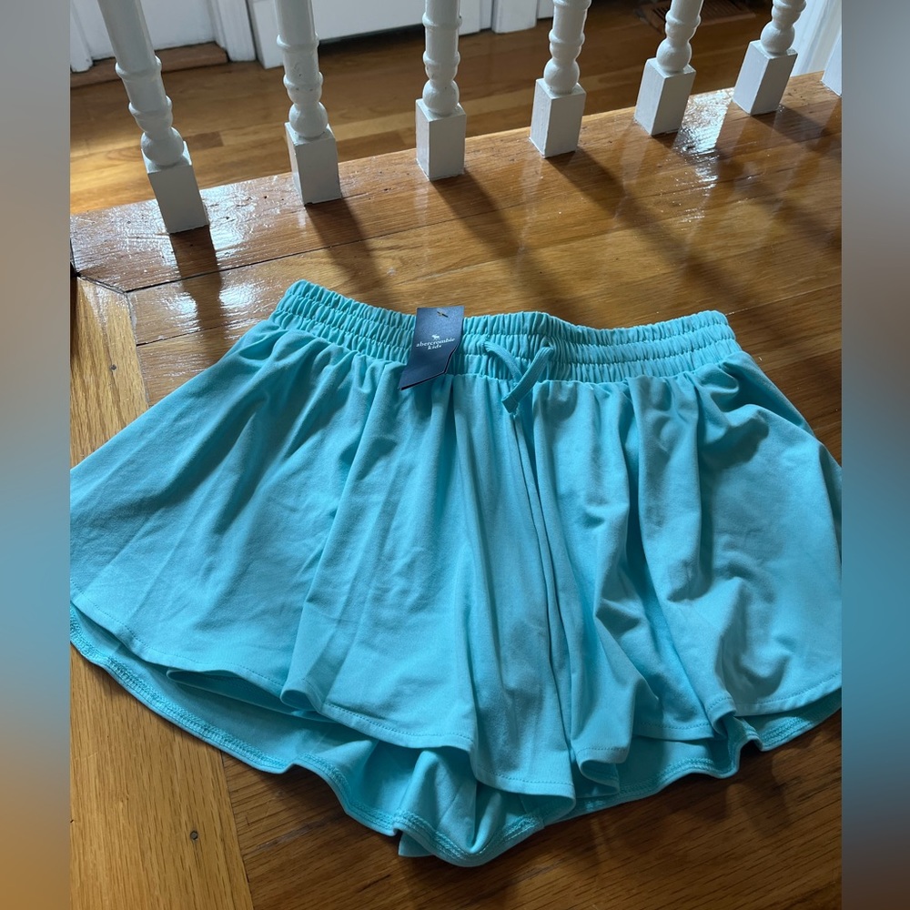 COPY - abercrombie kids teal flowy shorts